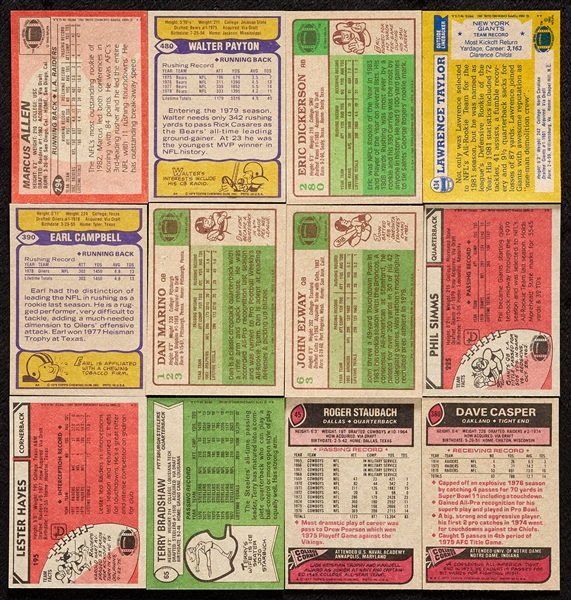 1977-83 Pristine Topps Football Run of Sets and Near Sets (6)