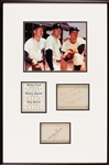 Mickey Mantle, Billy Martin & Whitey Ford Cut Signature Display (BAS)