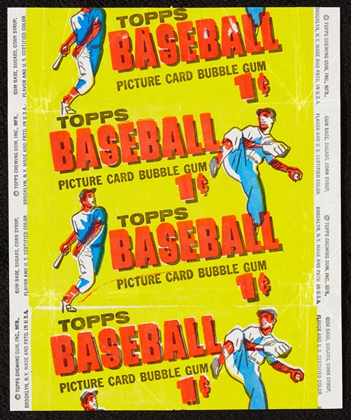 1956 Topps Baseball Card One-Cent Wrapper