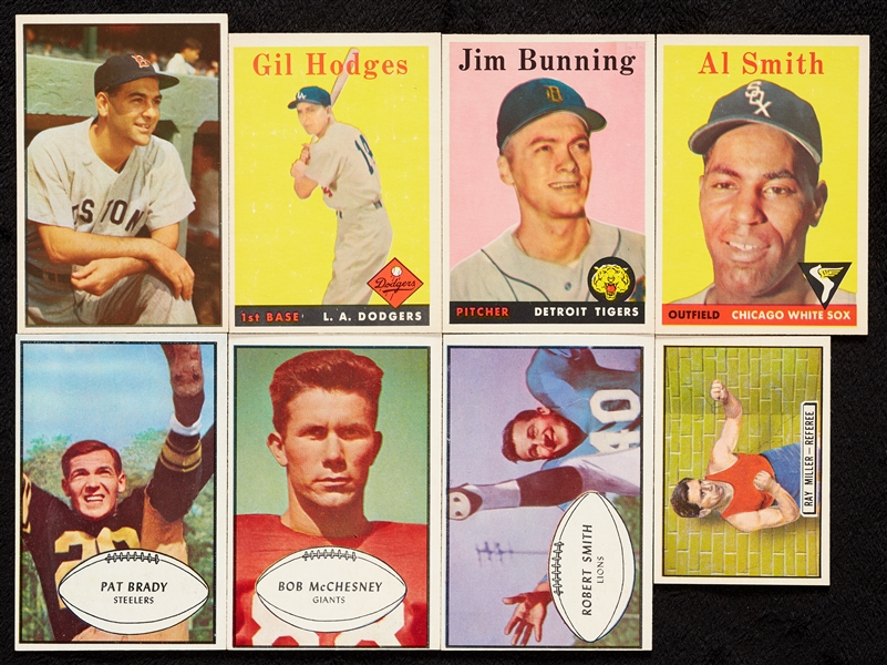 1953-58 Bowman and Topps Baseball and Football Group With HOFers (15)