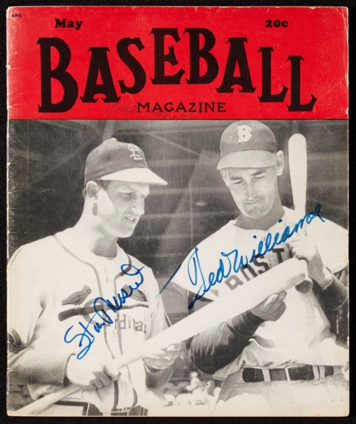 Ted Williams & Stan Musial Signed Baseball Magazine (1949) (BAS)