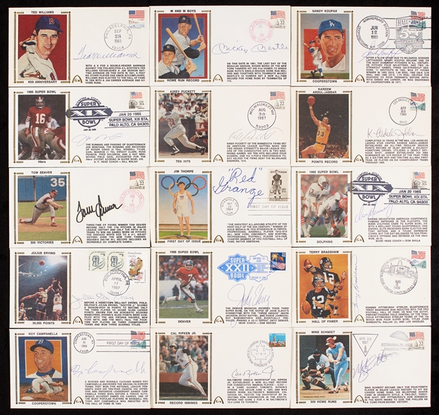 Signed Gateway FDC Collection with Mantle, Koufax, Williams (96)