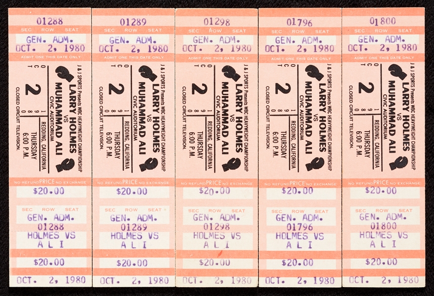 Muhammad Ali Signed Closed Circuit Tickets Group (Oct. 2, 1980) (4)
