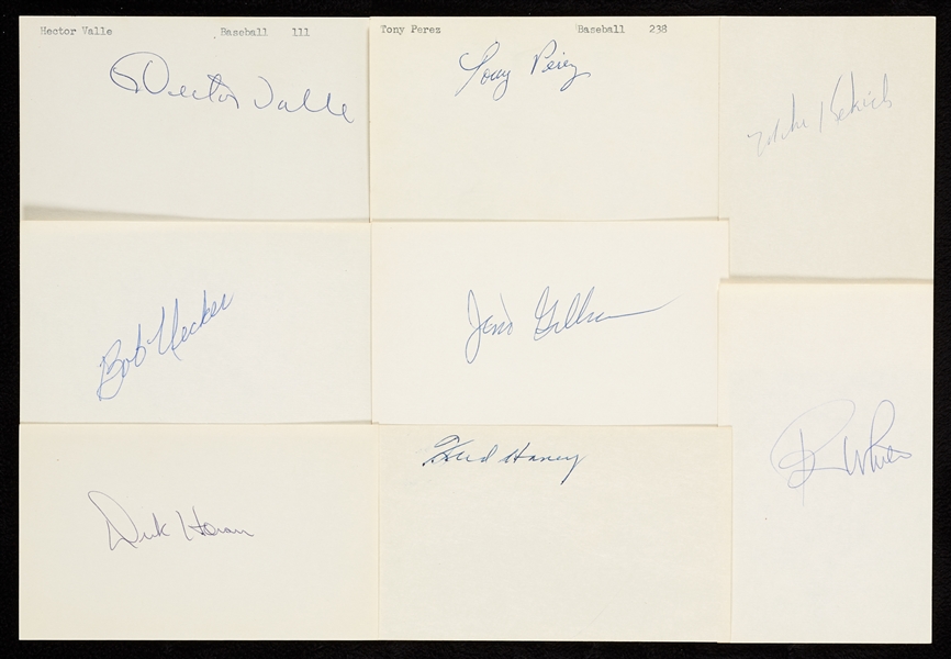 Signed Index Card Collection with HOFers (595)