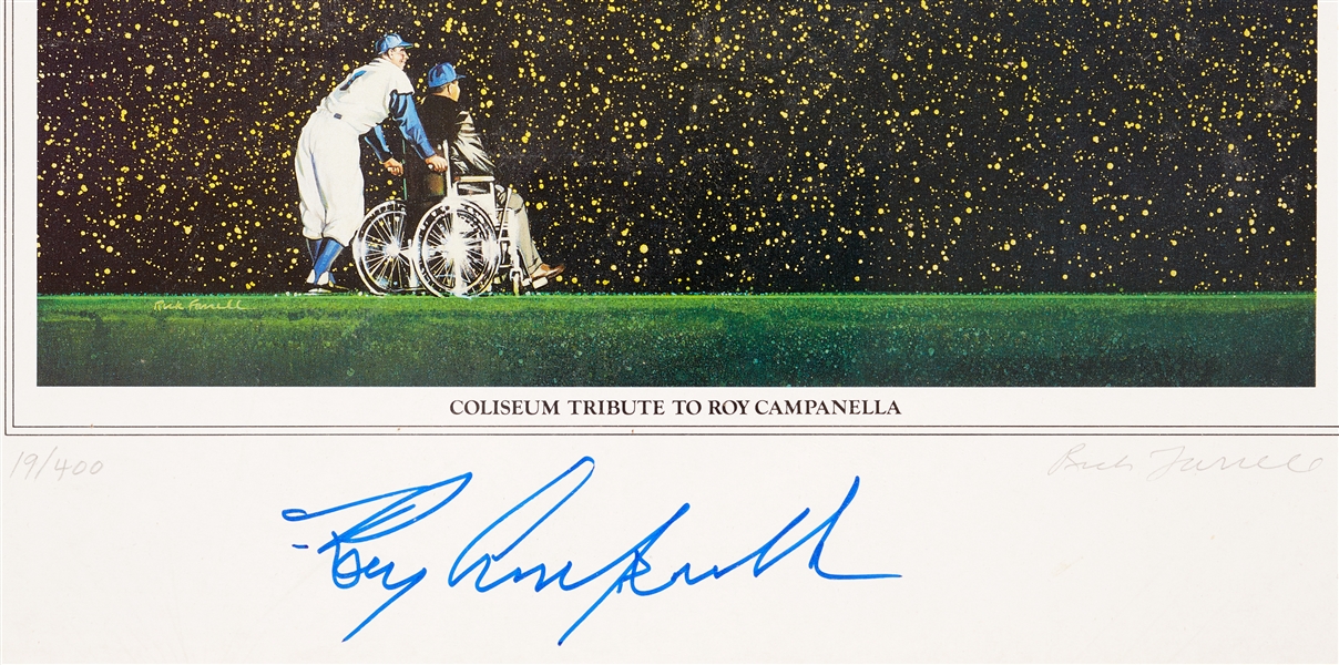 Dodgers Signed Lithos Group with Campanella, Koufax, Drysdale (3)