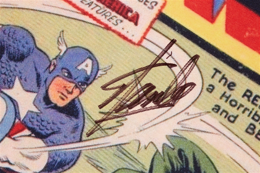 Stan Lee Signed Captain America No. 3 Canvas Print (BAS)
