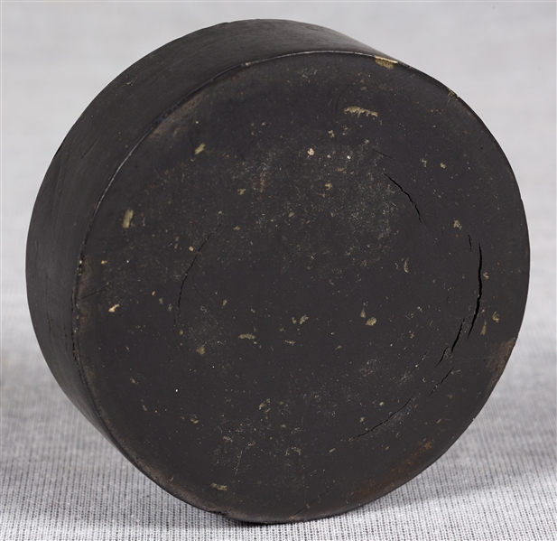 1949-50 Pittsburgh Hornets Team-Signed Puck with Tim Horton (BAS)