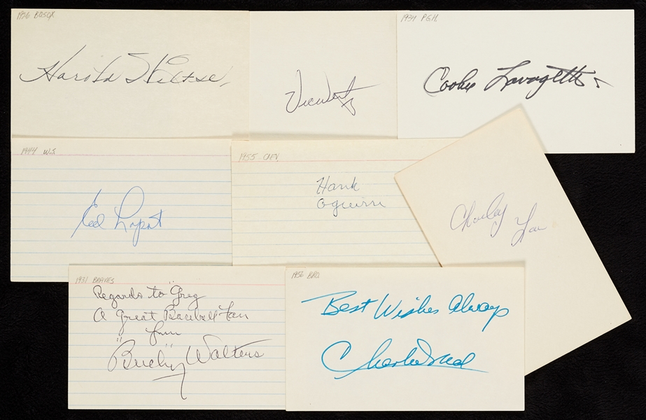 1920s thru 1960s Signed Index Card Collection (1430)
