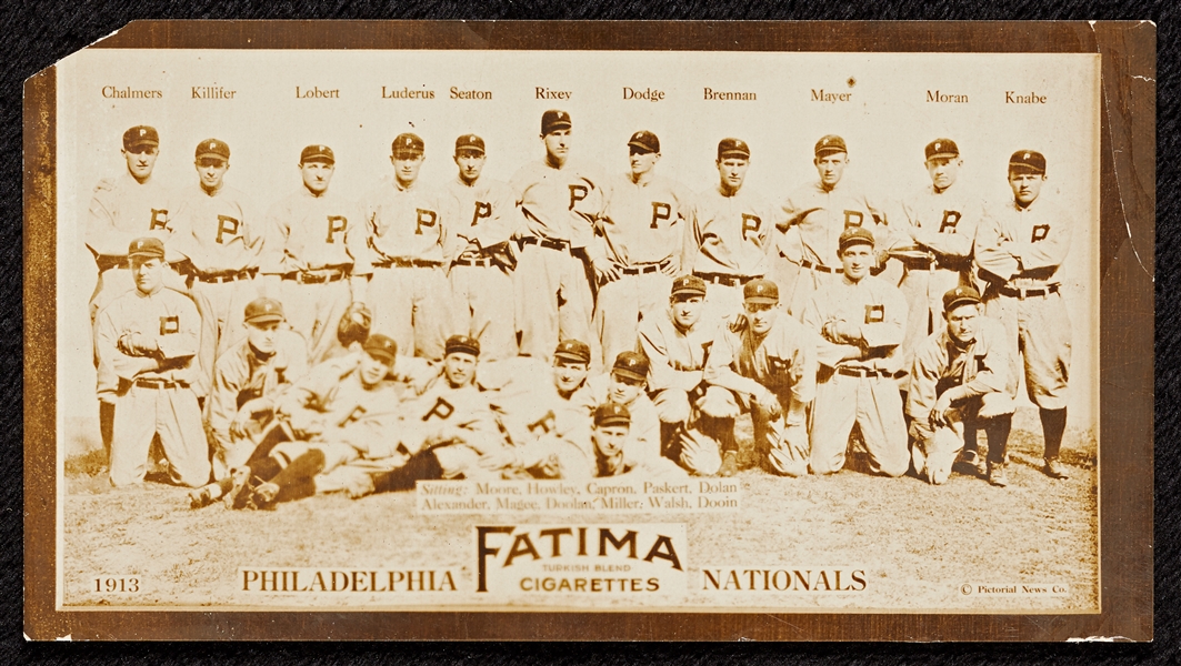1913 T200 Fatima Philadelphia Nationals Team Card
