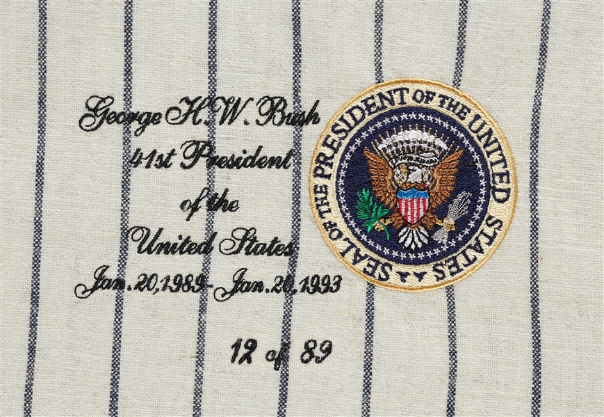 George H.W. Bush Signed Yale Flannel Jersey (12/89) (BAS)