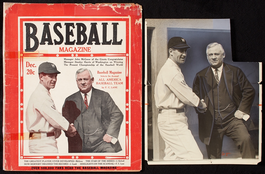 Baseball Magazine Original Cover Photo of 1924 World Series Managers, Plus Magazine (2)