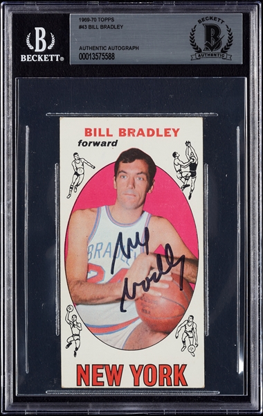 Bill Bradley Signed 1969 Topps RC No. 43 (BAS)