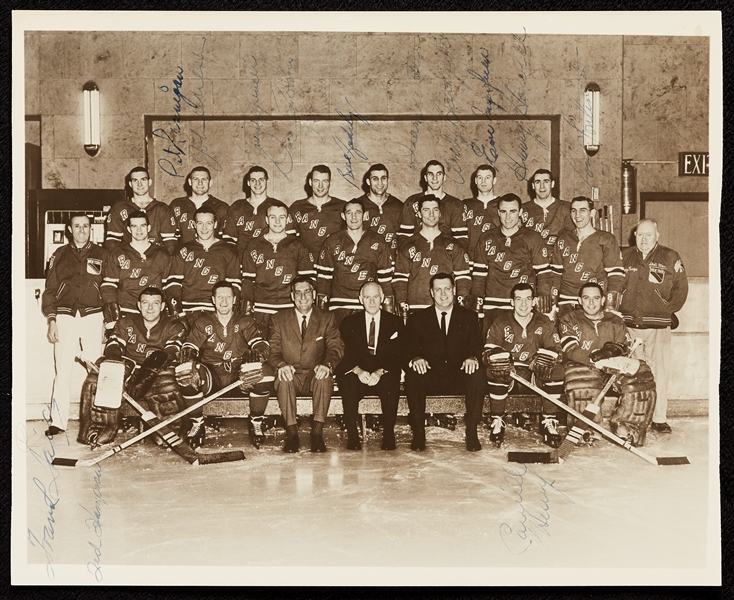 1960-61 New York Rangers Team-Signed 8x10 Photo (JSA)