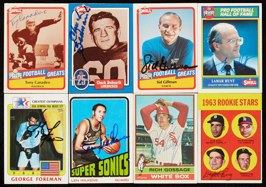Multi-Sports Hall of Fame Signed Card Collection (33)