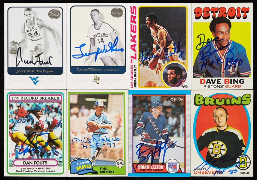 Multi-Sports Hall of Fame Signed Card Collection (33)