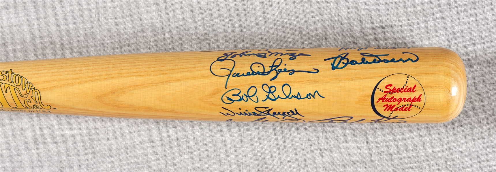 HOFers Multi-Signed Bat with Musial, Gibson, Stargell (BAS)