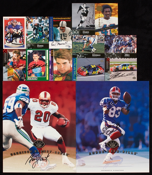 Football & Racing Signed Card Group with Jeff Gordon, Jim Kelly (18)