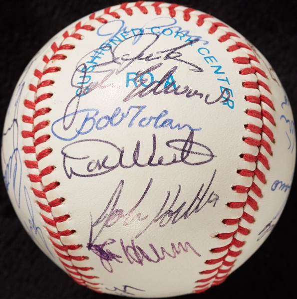 1968 Tigers vs. Cardinals Multi-Signed WS Reunion Baseball with Kaline, Brock, Flood (BAS)