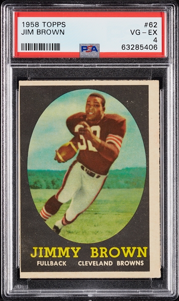 1958 Topps Football Complete Set, PSA 4 Brown Rookie (132)