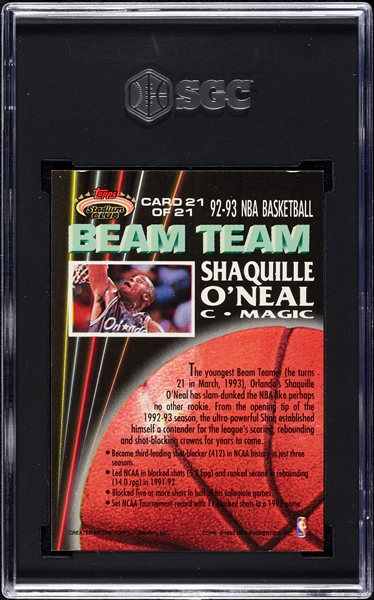 1992-93 Stadium Club Shaquille O'Neal Beam Team SGC 9