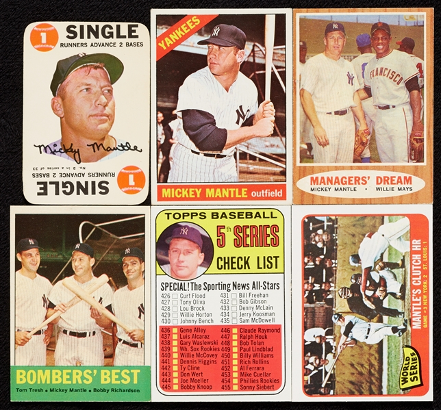 1962-69 Topps High-Grade Mickey Mantle Group (6)