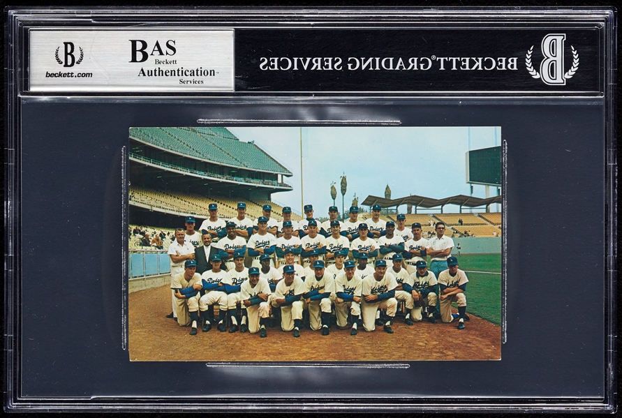 Sandy Koufax Signed 1960s Plastichrome Dodgers Postcard (BAS)