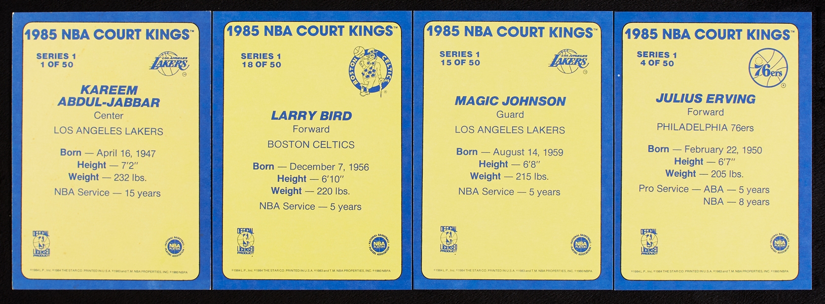 1985 Star Co. Court Kings Series One Complete Set (25)