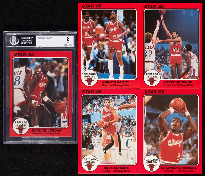1985 Star Co. Team Supers Complete Set, BGS 8 Jordan (5)