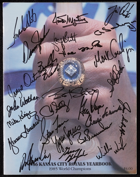1986 Kansas City Royals Team-Signed Yearbook (BAS)