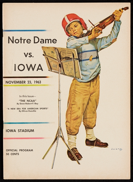 Rare 1963 Notre Dame Vs. Iowa Program (JFK Death)