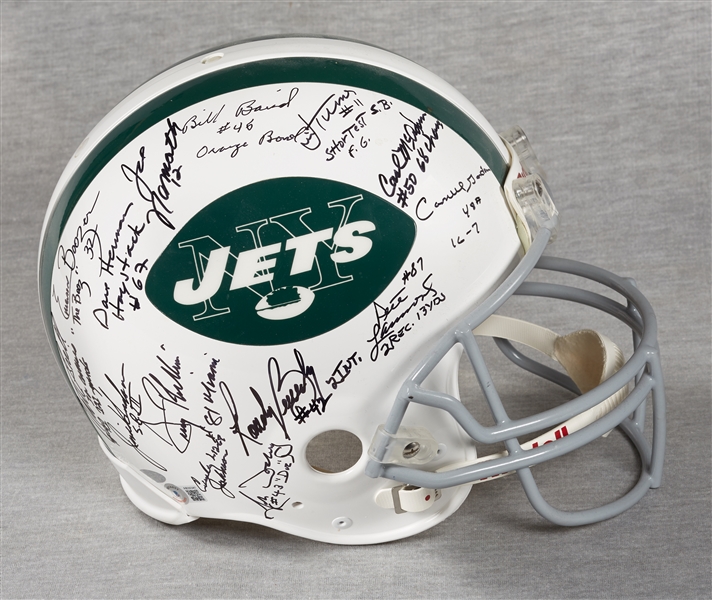 1968 New York Jets Team-Signed Full-Size Helmet (17/69) (Steiner) (BAS)