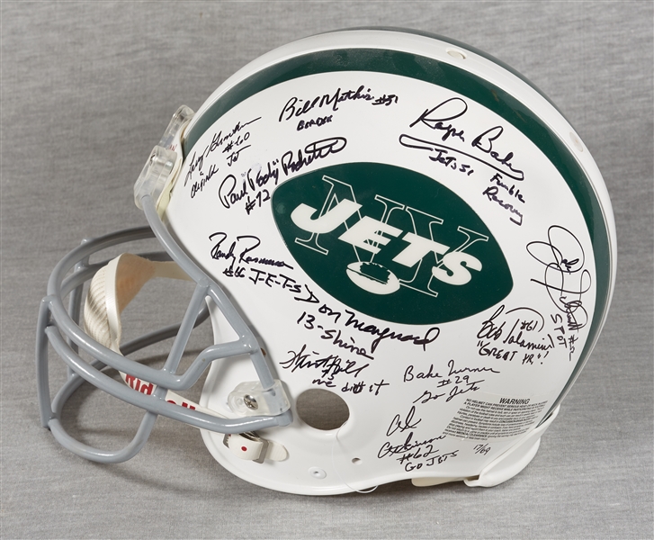 1968 New York Jets Team-Signed Full-Size Helmet (17/69) (Steiner) (BAS)