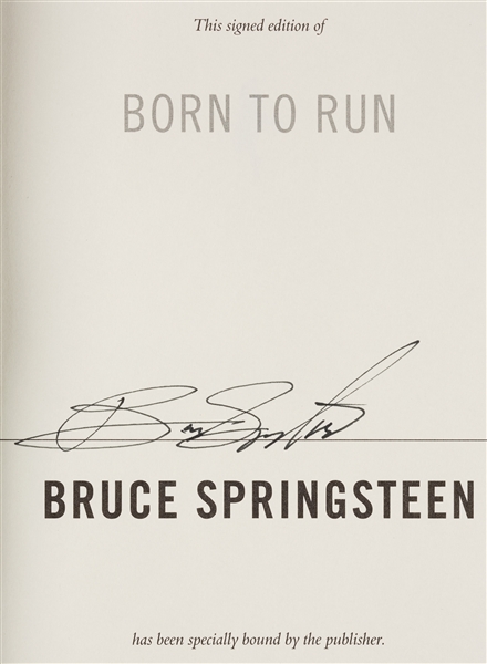 Bruce Springsteen Signed Born To Run Book (BAS)