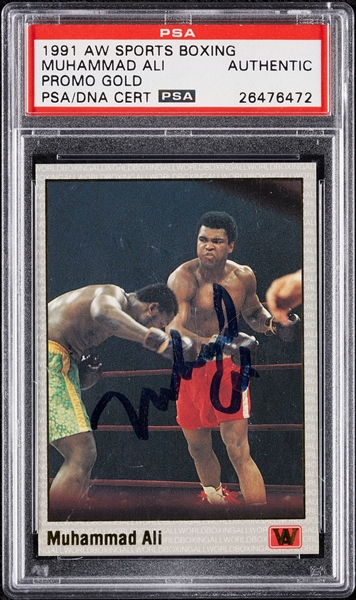 Muhammad Ali Signed 1991 AW Sports Promo Gold (PSA/DNA)