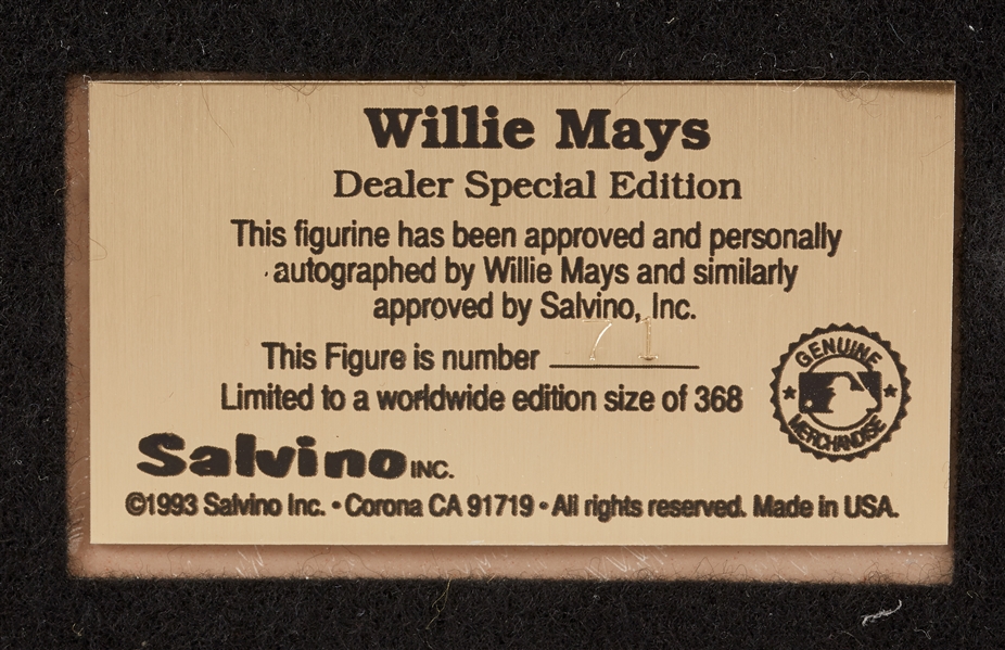 Willie Mays Signed Salvino Figurine
