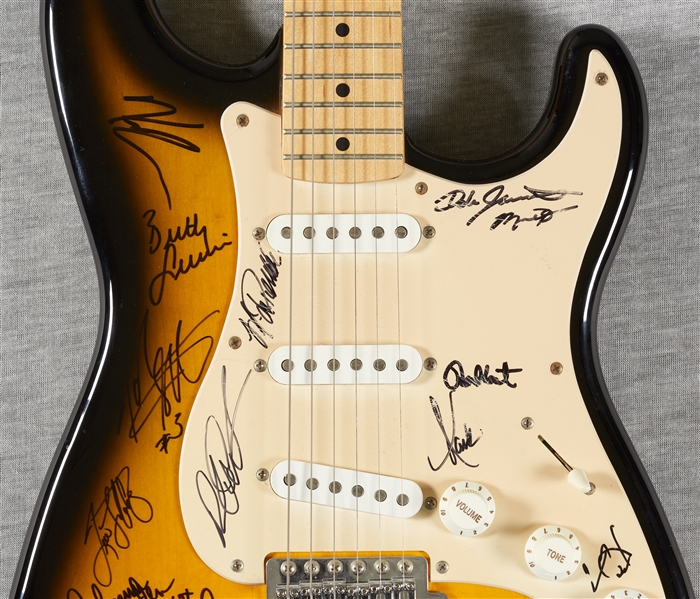 Michael Jordan, Derek Jeter & Others Signed Celebrity Golf Classic Signed Fender Guitar (JSA)