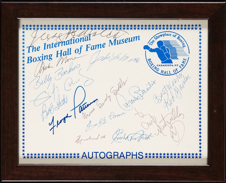 Boxing HOFers & Greats Signed Sheet with Muhammad Ali, Patterson (JSA)