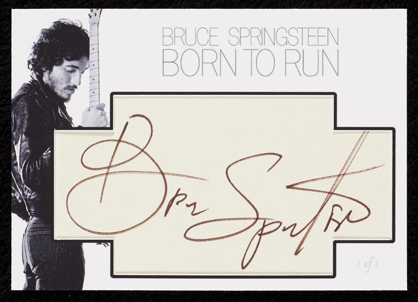 Bruce Springsteen Signed Custom Born To Run Card (BAS)