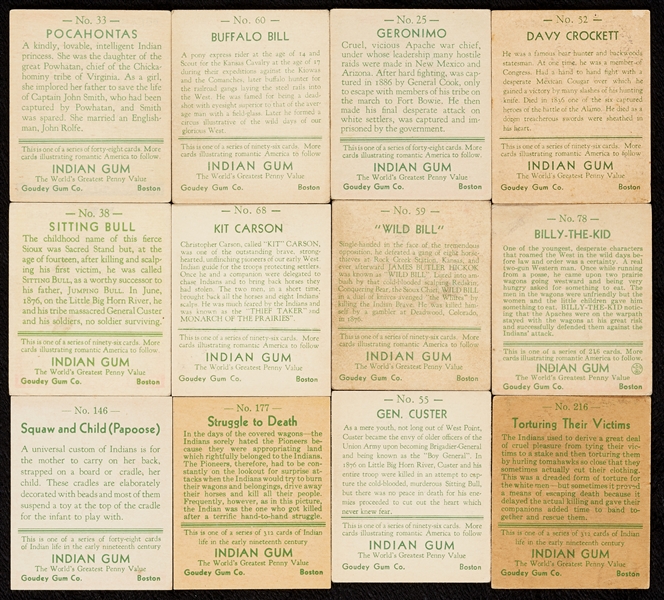 1933 Goudey Indian Gum Set Plus Variations (236)