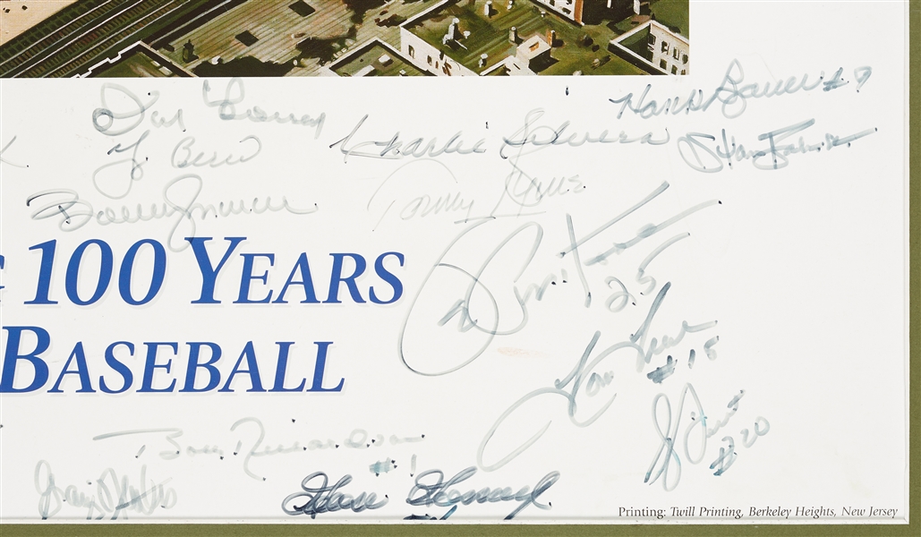Multi-Signed Celebrating 100 Years of Yankee Baseball Poster (BAS)