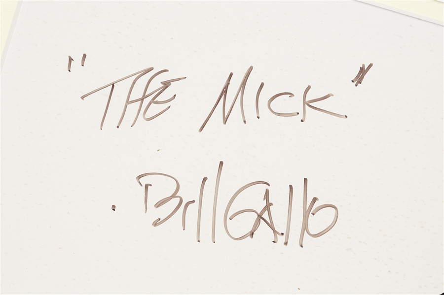 Bill Gallo Signed Mickey Mantle Framed Print (Steiner)