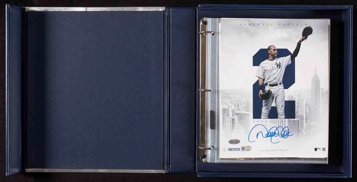 Derek Jeter Signed Farewell Captain Photo with Coffee Table Photo Book (MLB) (Steiner)
