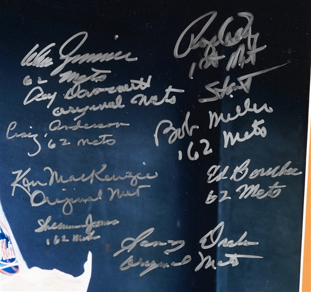 1962 New York Mets Team-Signed Framed Display with Stengel (Steiner) (PSA/DNA)