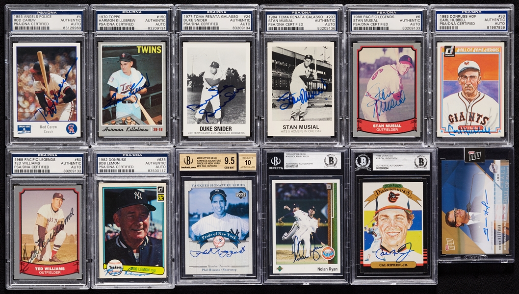 HOFer Signed Trading Card Group with Ted Williams (12)