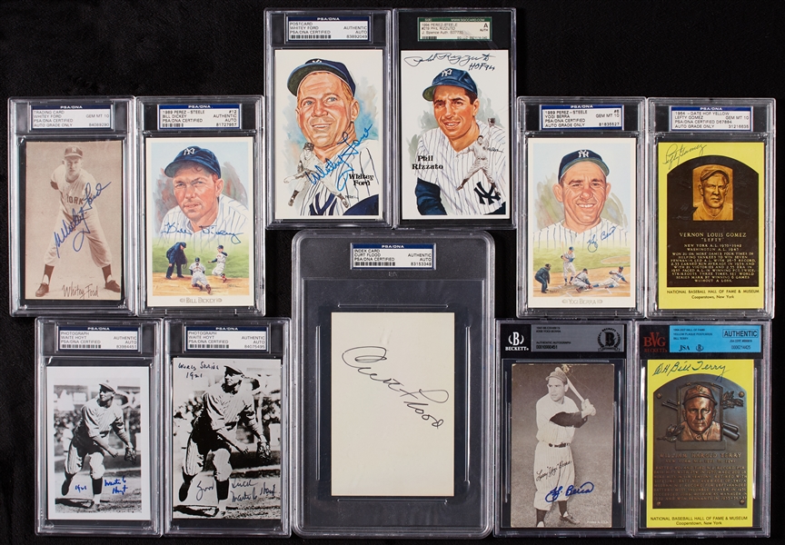 Baseball Signed Postcards, HOF Plaques with Koufax, Mays (22)