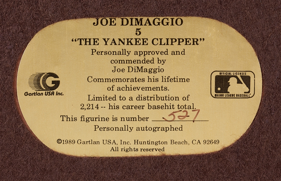 Joe DiMaggio Signed Gartlan Figurine (527/2214)
