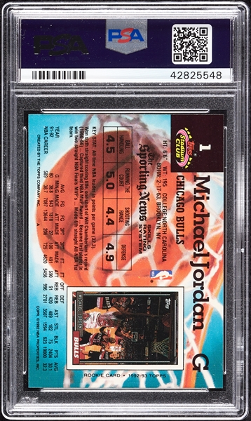 1992 Stadium Club Michael Jordan No. 1 PSA 10