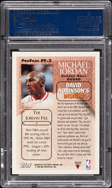 1996 Topps Michael Jordan Pro Files No. 3 PSA 10