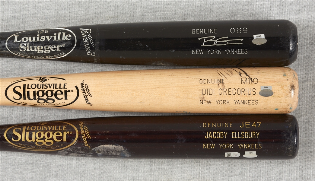Brett Gardner, Jacoby Ellsbury & Didi Gregorius Game-Used Bats (3) (Steiner)