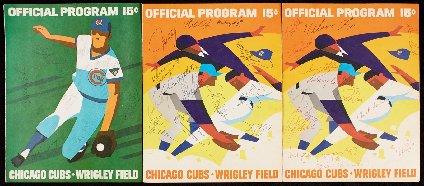 Chicago Cubs Press Guides & Score Cards with Autographs (39)